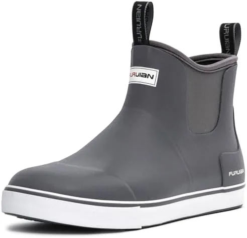 furuian mens deck boots waterproof ankle rain boots fishing boots